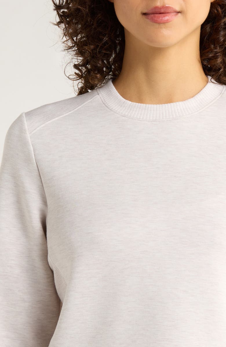 MPG Dreamweave Recycled Polyester Blend Crop Sweatshirt, Alternate, color, Heather Moonbeam