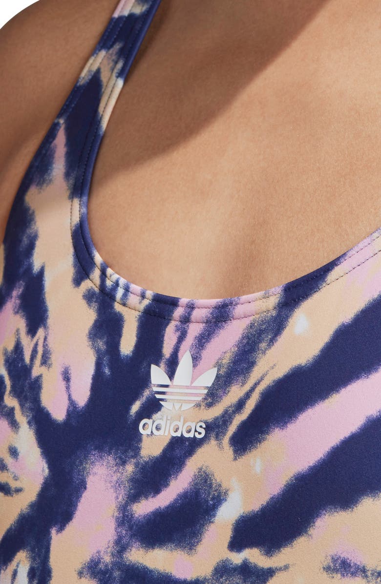 adidas Originals Tie Dye One-Piece Swimsuit, Alternate, color, 