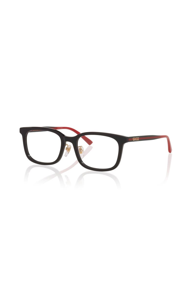 53mm Rectangle optical glasses, Main, color, Black
