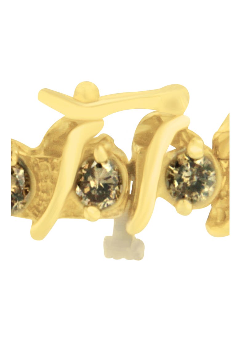 14K Yellow Gold Round-Cut Diamond 'S' Bracelet, Alternate, color, Yellow