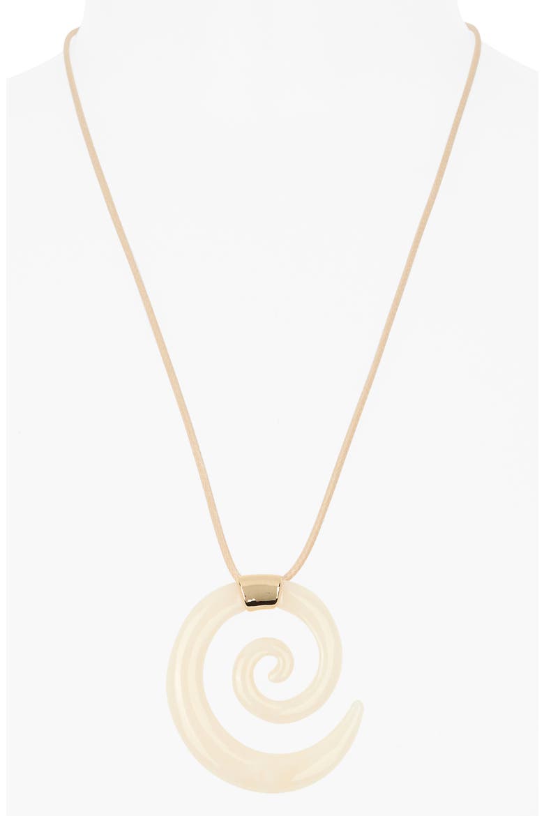 Aura Spiral Bone Cord Necklace, Alternate, color, BONE