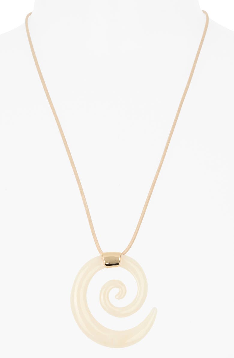 Ettika Aura Spiral Bone Cord Necklace, Alternate, color, Bone