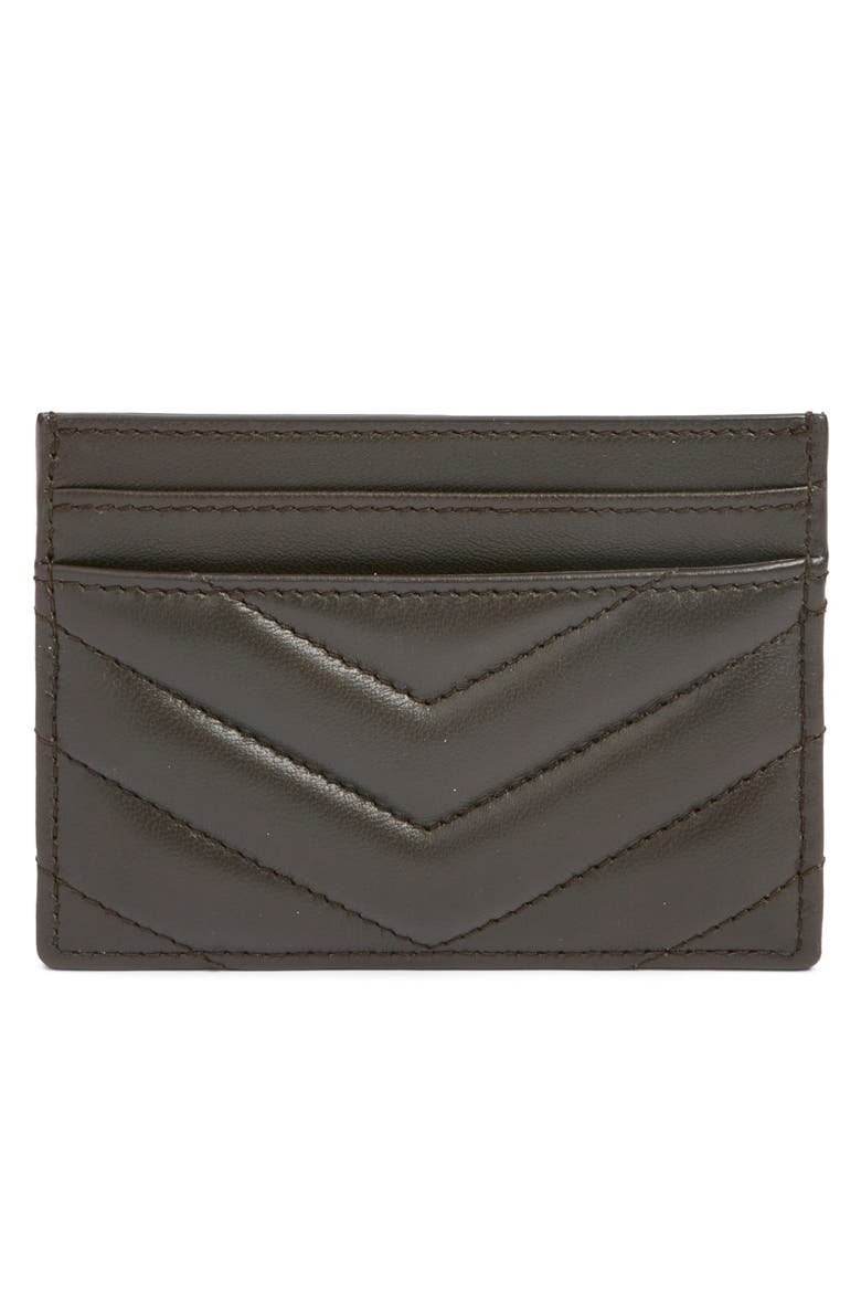 Cassandra Matelassé Leather Card Case, Alternate, color, URBAN GREY