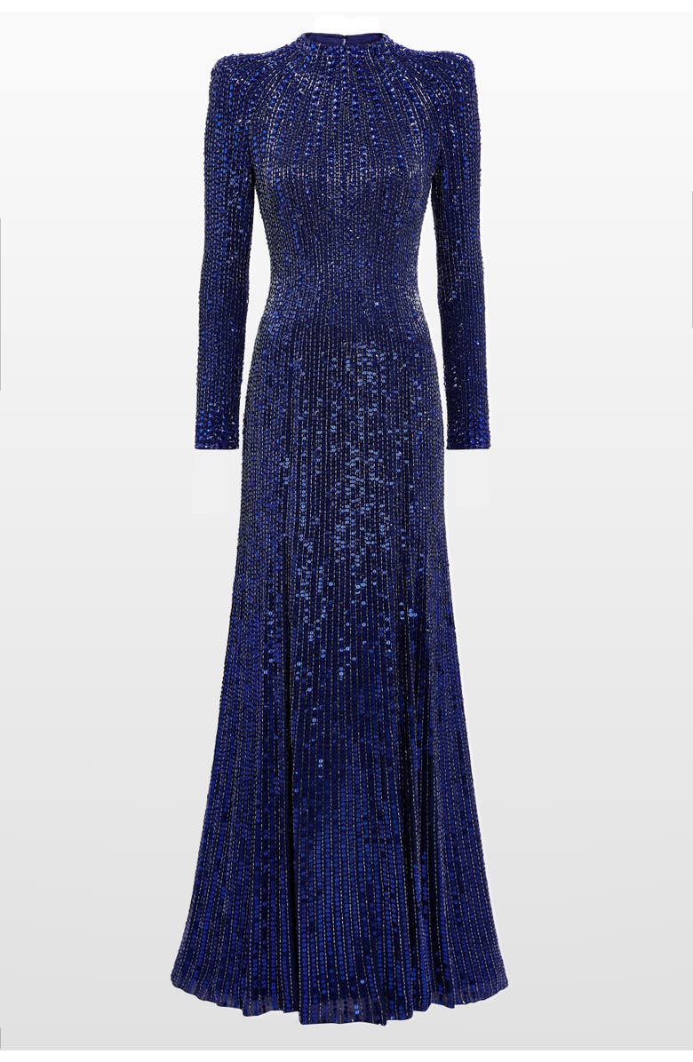 Jenny Packham Aurora Sequined Gown, Alternate, color, Light Navy