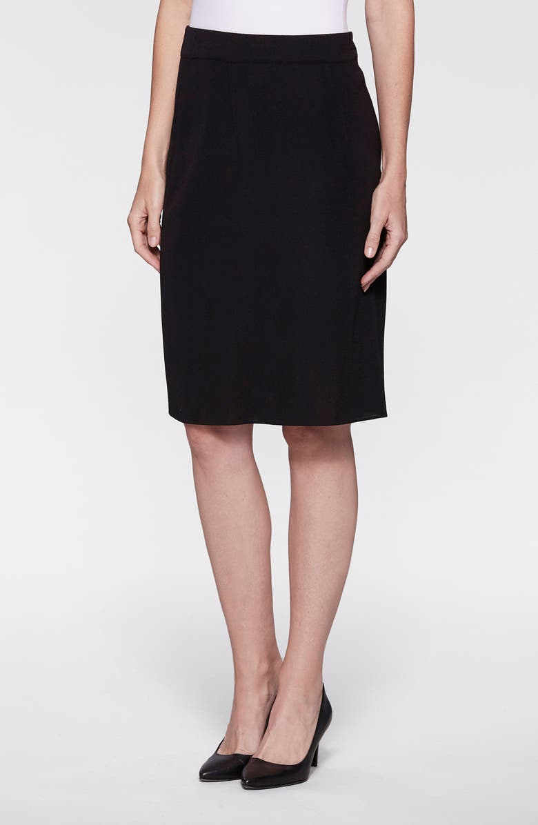 Misook Straight Knit Skirt, Main, color, Black