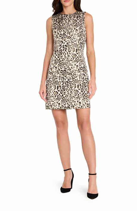 Metallic Leopard Spot Sleeveless Minidress