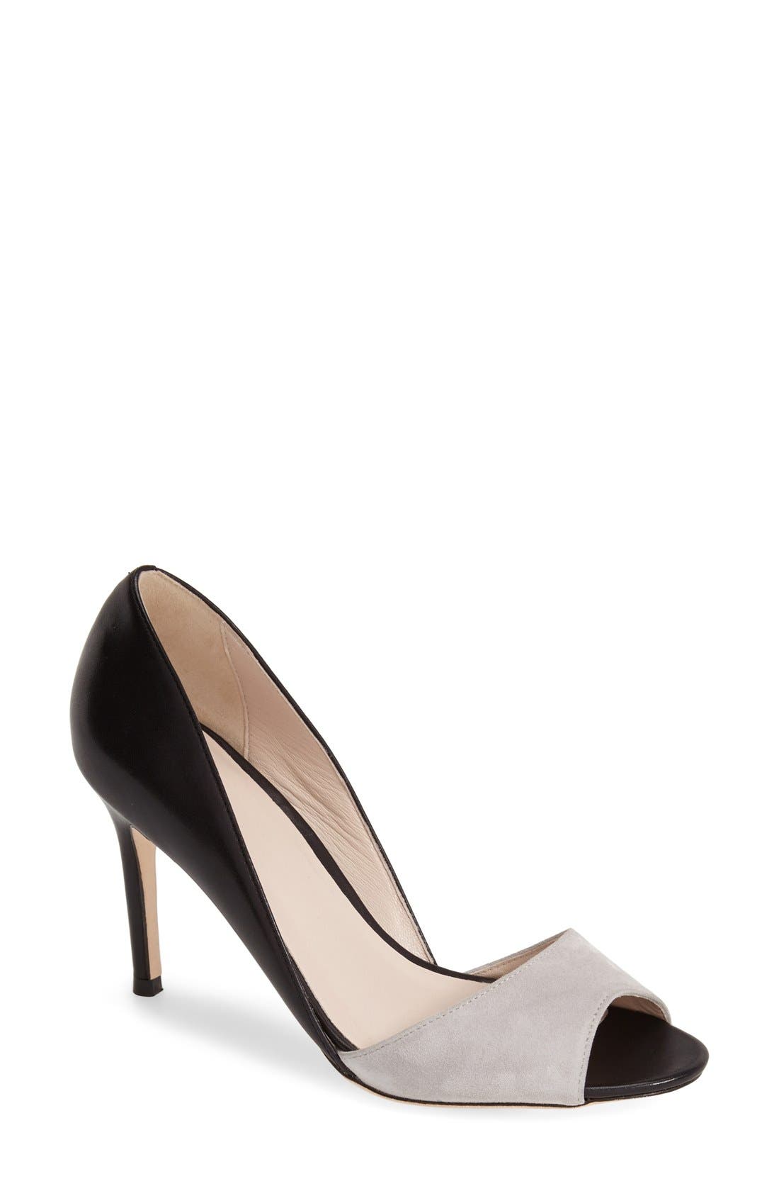 'Antonia' d'Orsay Pump, Main, color, PALOMA SUEDE/ BLACK