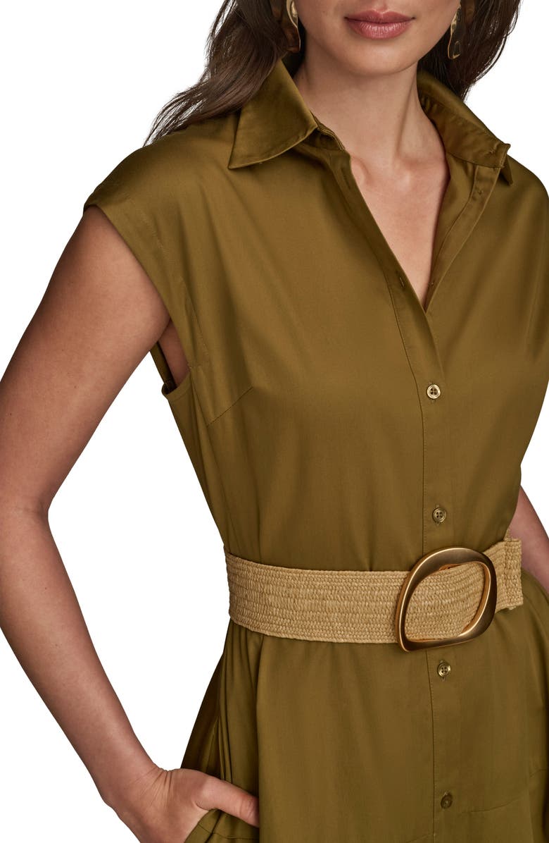 Donna Karan New York Belted Stretch Cotton Shirtdress, Alternate, color, 