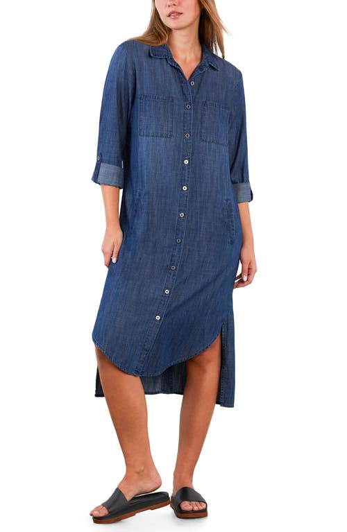 Wash Lab Denim Chill Out Shirtdress In Blue