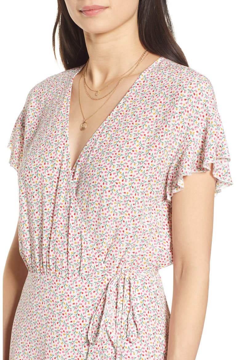 Koreen Wrap Dress, Alternate, color, FLOWER VINES