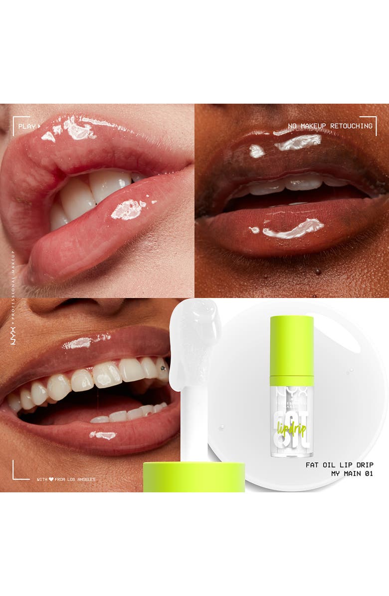 NYX PROFESSIONAL MAKEUP Fat Oil Lip Drip, Alternate, color, My Main Clear