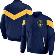 Darius Rucker Collection by Fanatics Men's Darius Rucker Collection by Fanatics Navy Milwaukee Brewers Baseball Raglan Full-Snap Jacket