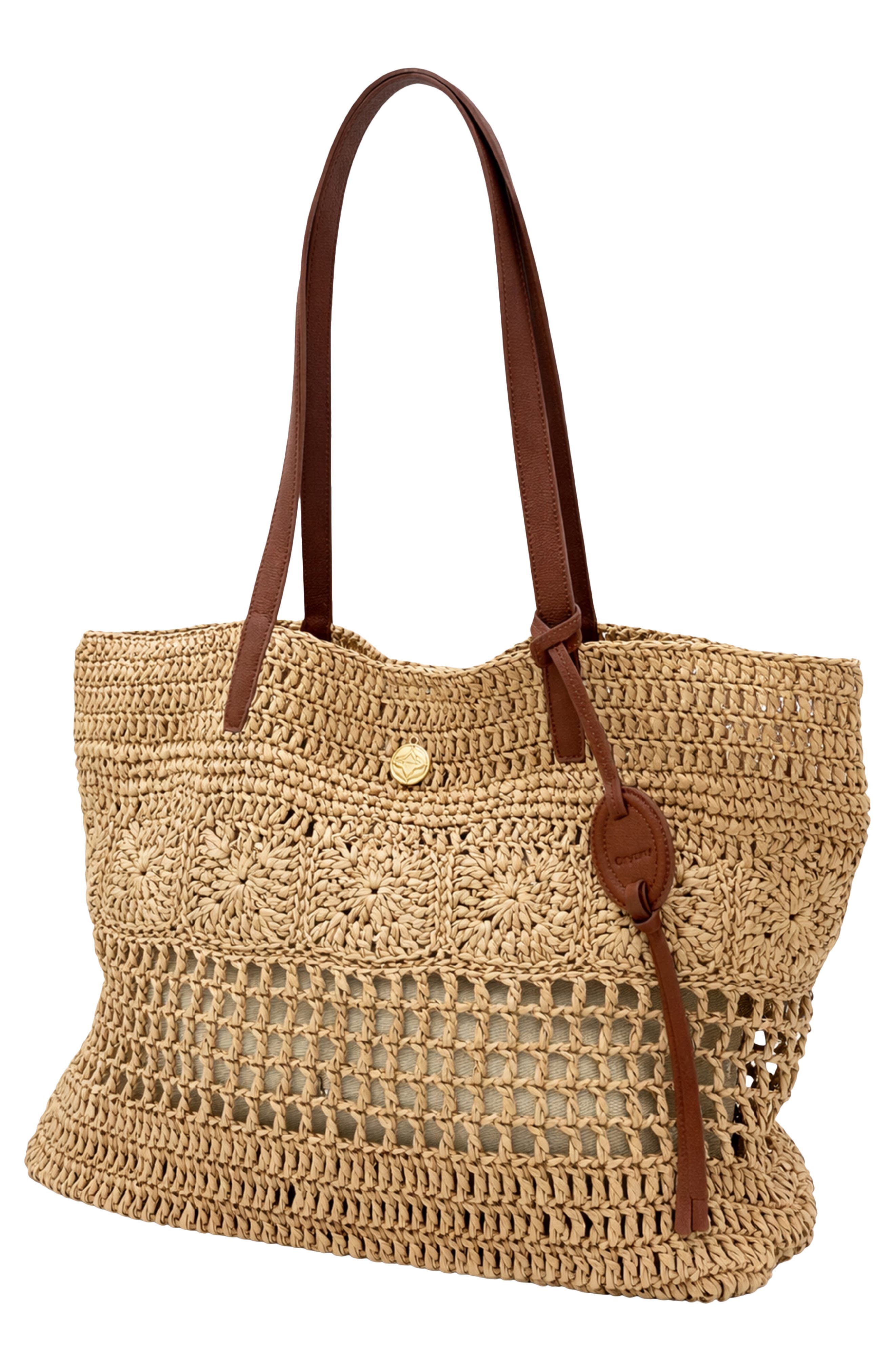 Oryany Margot Raffia Shopper Bag, Alternate, color, Natural