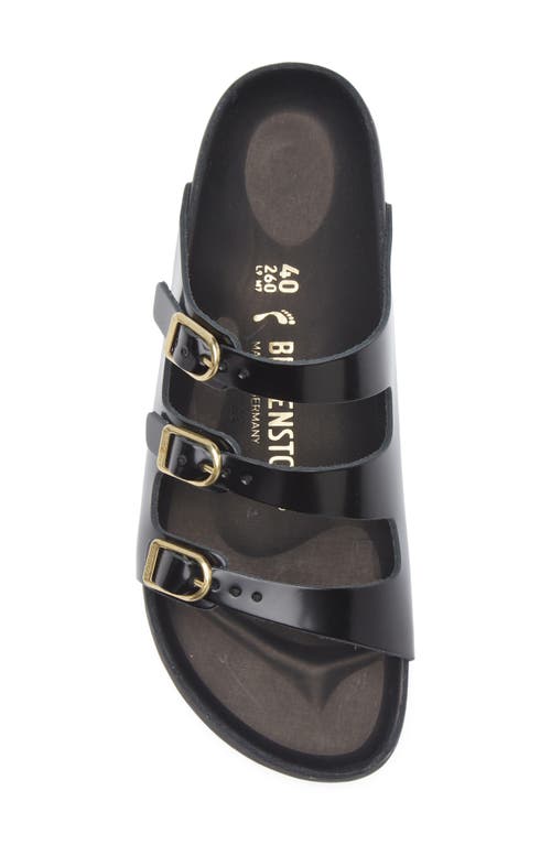 Birkenstock Florida Dbuckle Exquisite Shine In Black