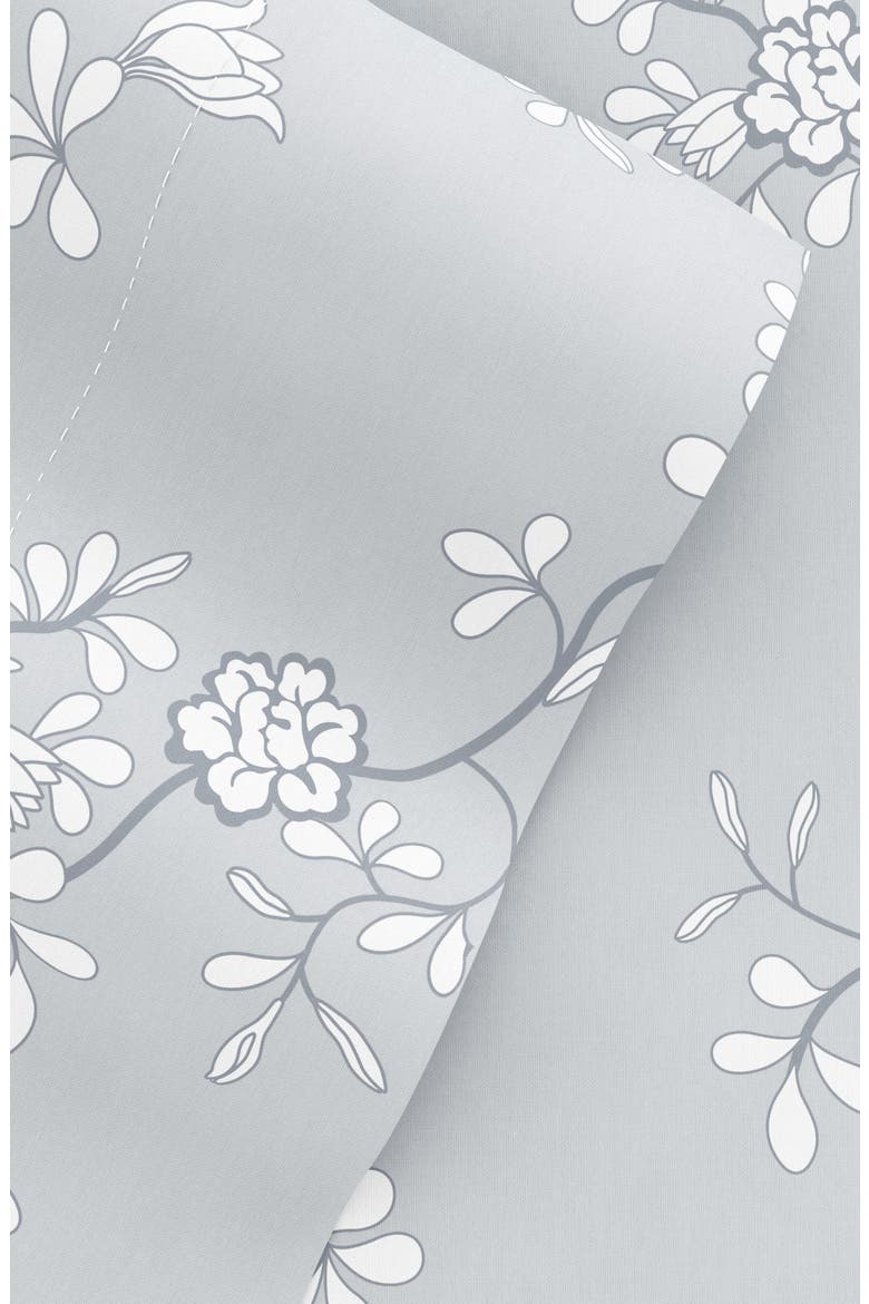 HOME SPUN Premium Ultra Soft Trellis Vine Pattern 4-Piece Bed Sheets Set, Alternate, color, LIGHT GRAY