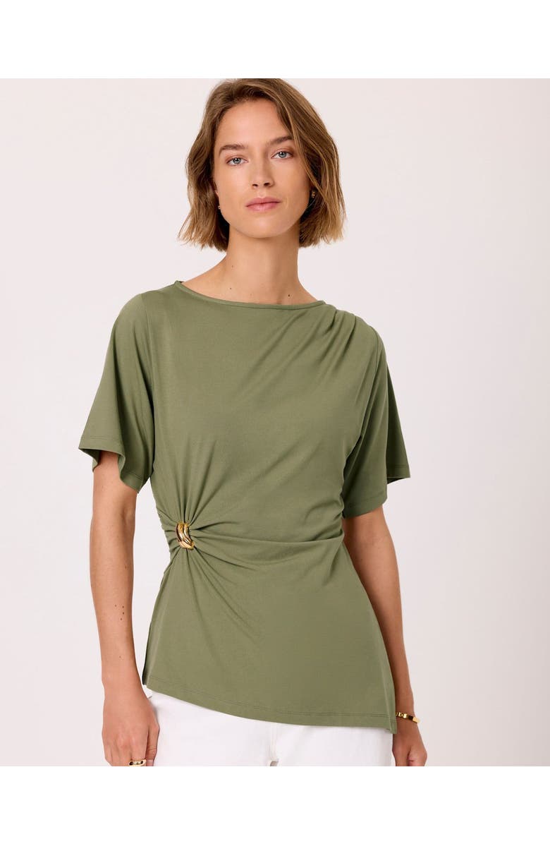 MINT VELVET Gathered Detail Top, Alternate, color, Green