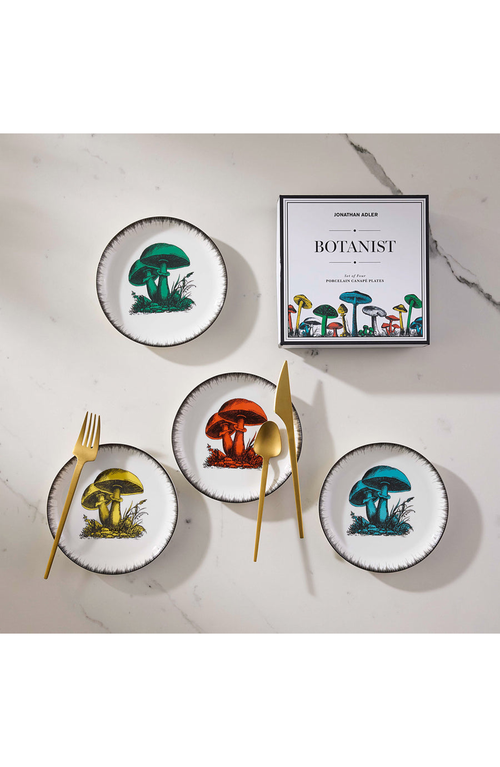 Jonathan Adler Botanist Canape Plate Set Of Four In Multicolor