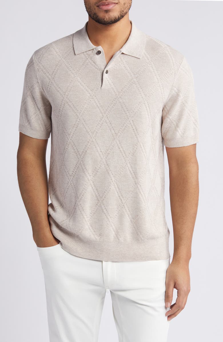 Ted Baker London Ventar Diagonal Diamond Polo Sweater, Main, color,
