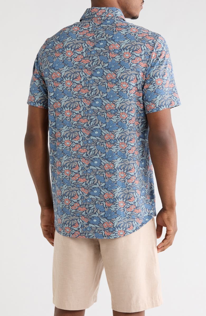 TravisMathew Day Cruise Short Sleeve Knit Button-Up Shirt, Alternate, color, Mood Indigo/ Vintage
