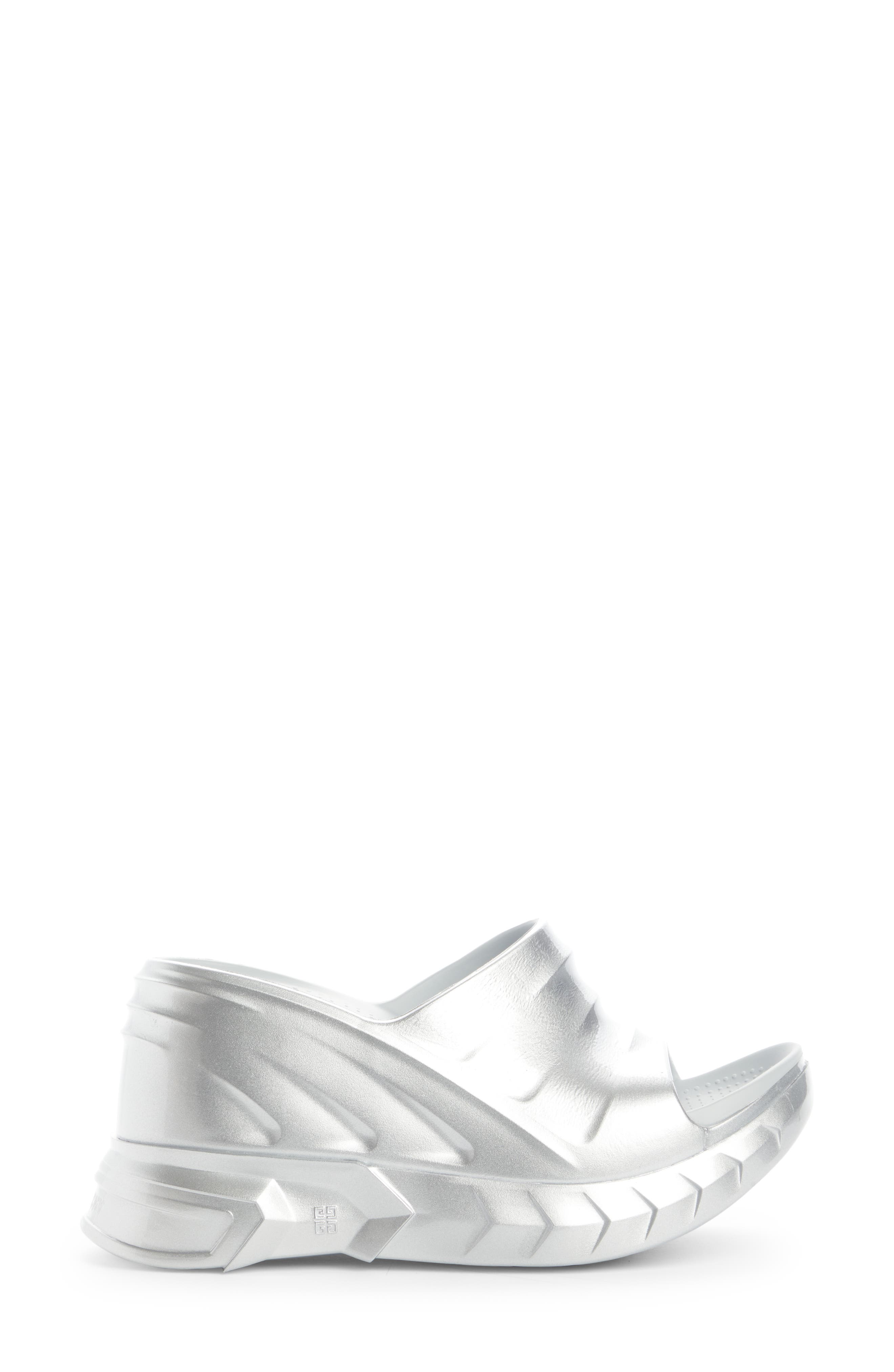 Givenchy Marshmallow Metallic Wedge Slide Sandal, Alternate, color, 