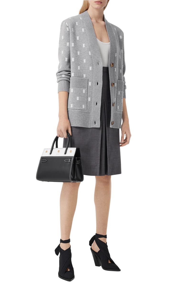Burberry Palena TB Monogram Jacquard Cardigan, Alternate, color,