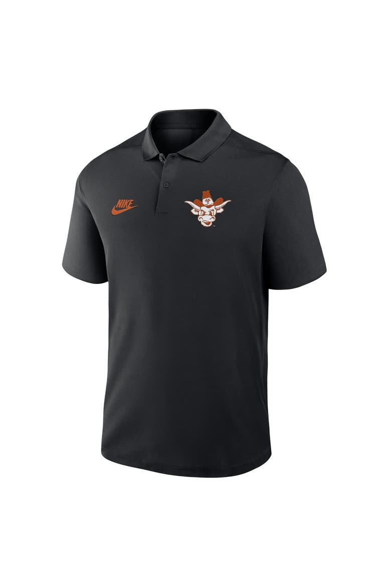 Men's Nike Black Texas Longhorns Primetime Victory Legacy Vault Logo Performance Polo, Alternate, color, Black