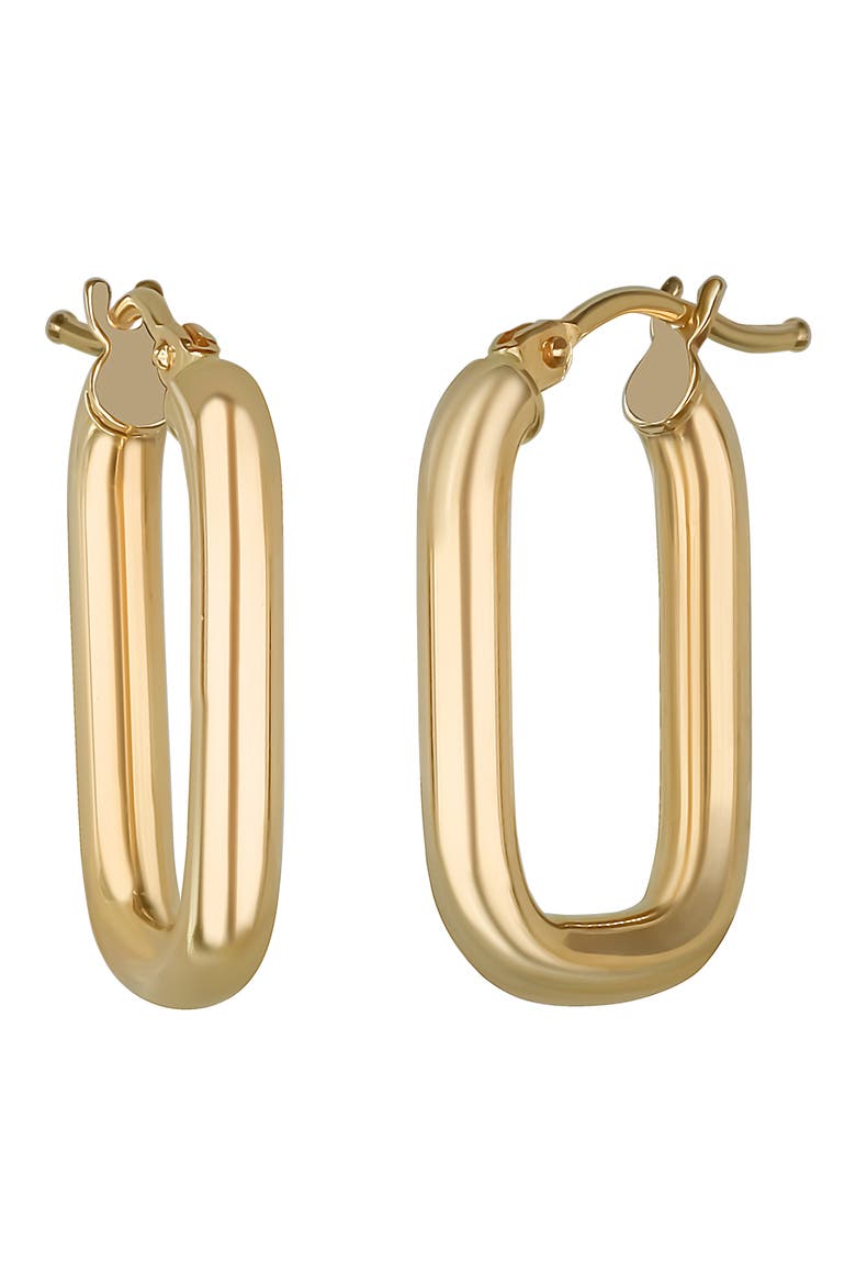 14K Gold Rectangular Hoop Earrings (Nordstrom Exclusive), Main, color, 14KY
