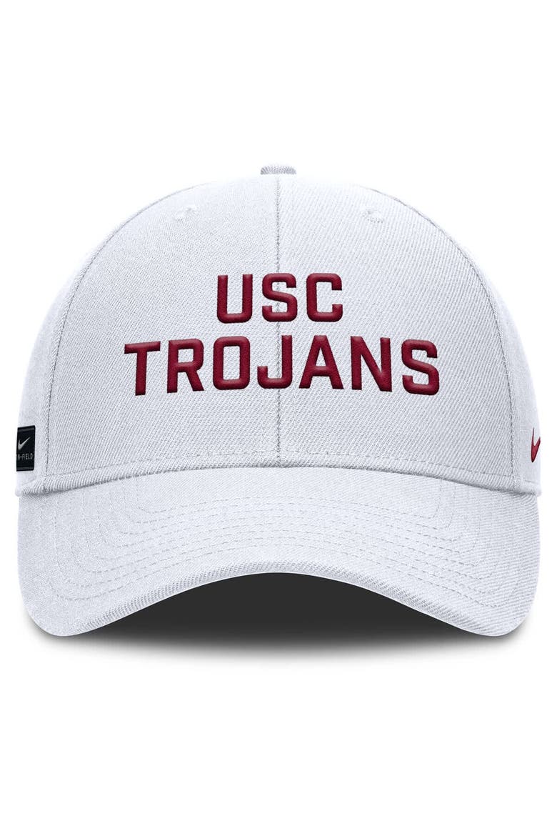 Men's Nike  White USC Trojans Rise Practice Adjustable Hat, Alternate, color, White