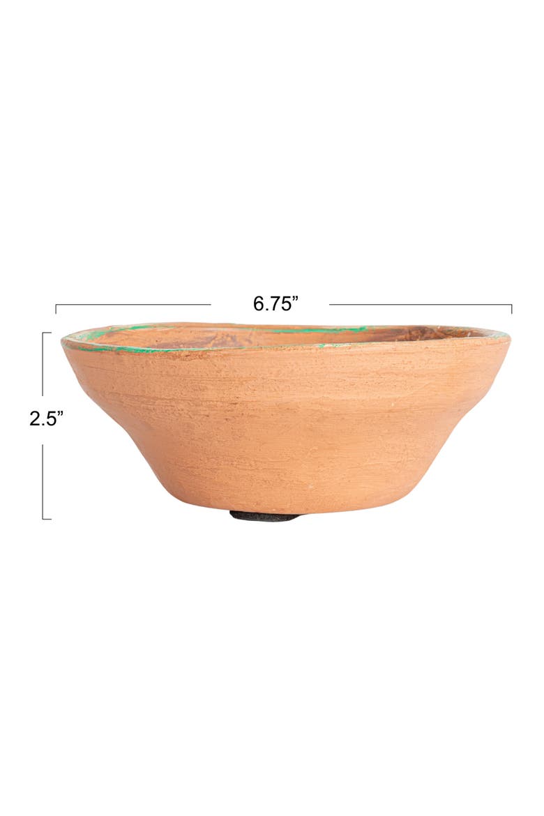 Terracotta Decorative Bowl, Multicolor, Alternate, color, Orange