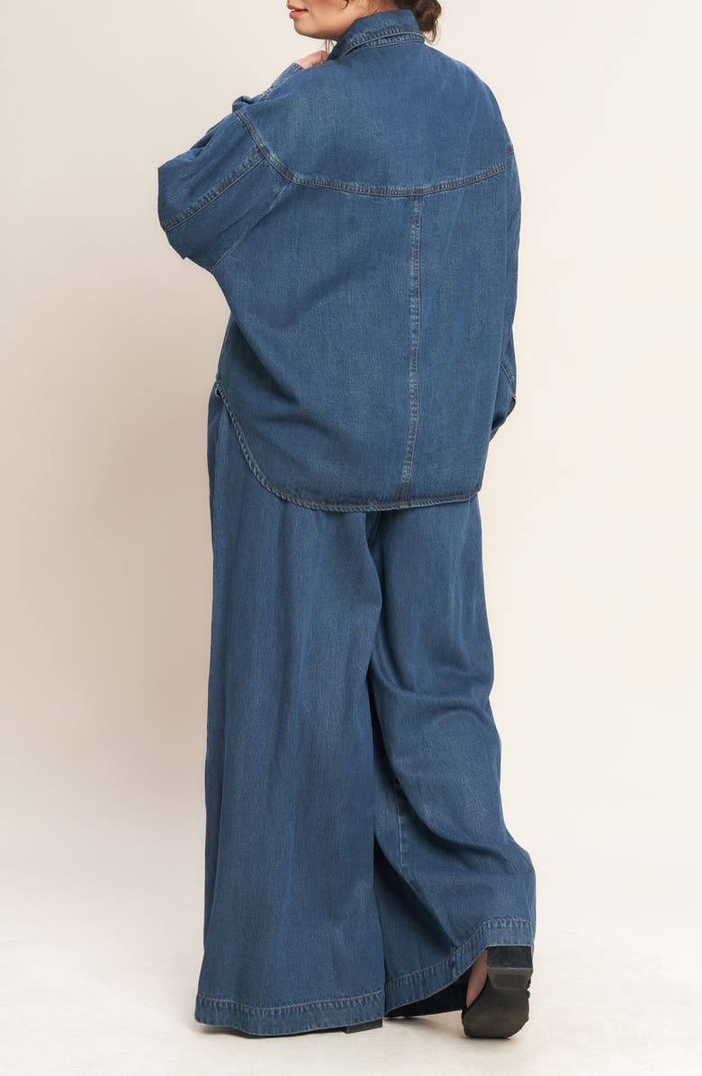 FLYING TOMATO Western Long Sleeve Denim Shirt, Alternate, color, Indigo Denim