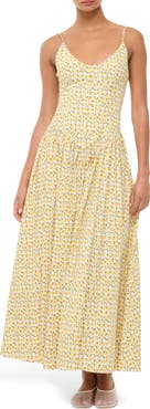 STAUD Dena Floral Cotton Maxi Dress