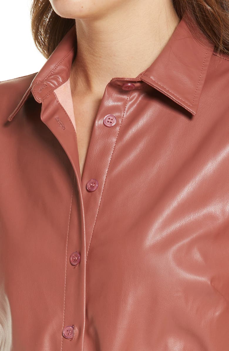 Bishop + Young Morgan Faux Leather Midi Dress, Alternate, color, 