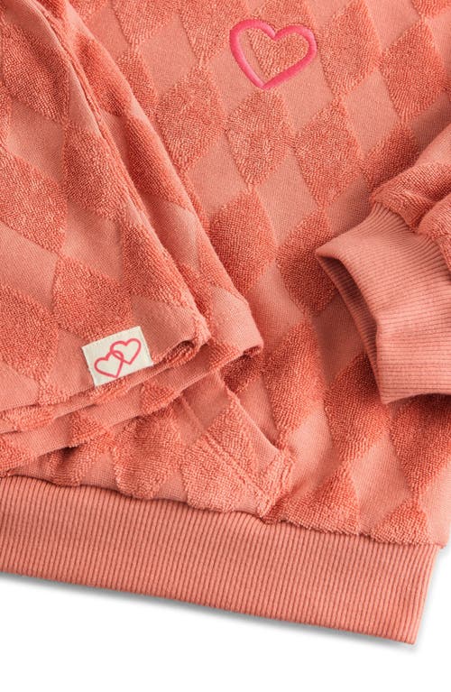 Next Kids' Textured Cotton French Terry Sweatshirt & Shorts Set In Orange