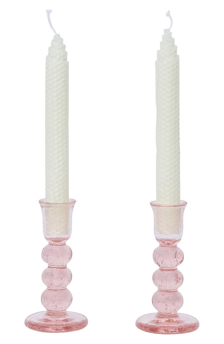 Juliska Provence Set of 2 Candlesticks, Alternate, color, Blush
