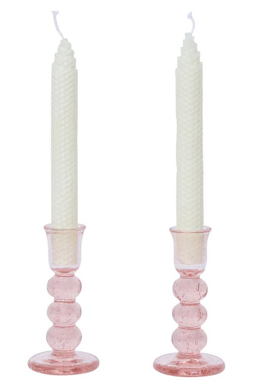 Juliska Provence Set Of 2 Candlesticks In Blush