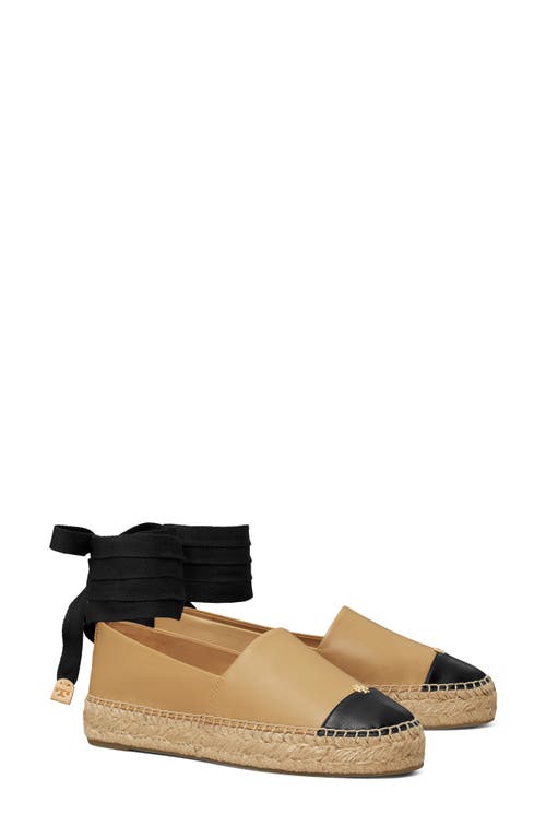 Tory Burch Ankle Wrap Cap Toe Platform Espadrille