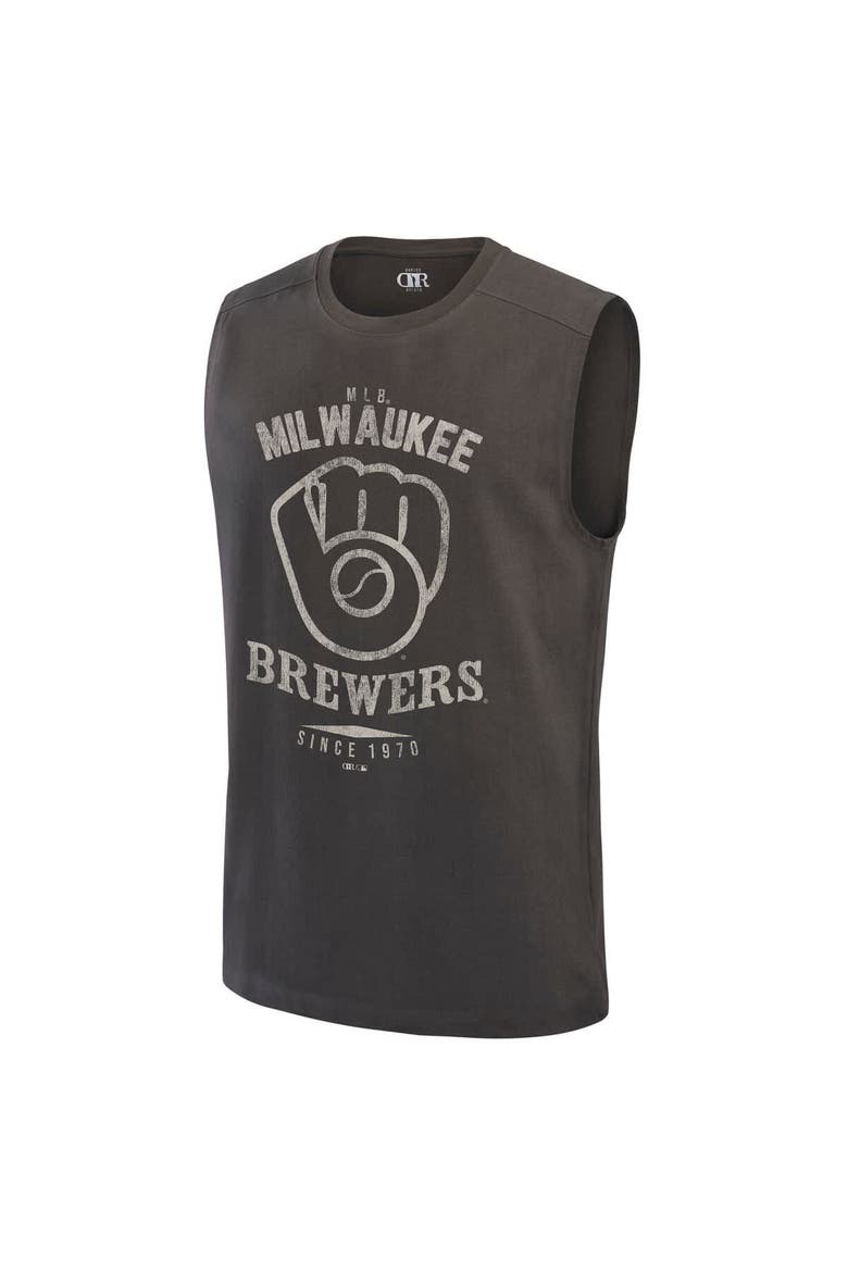 Men's Darius Rucker Collection by Fanatics  Charcoal Milwaukee Brewers Muscle Tank Top, Alternate, color, Charcoal