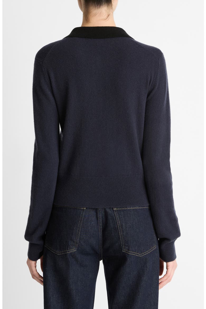 Wool & Cashmere Blend Cardigan, Alternate, color, NIGHT MARINE/ BLACK