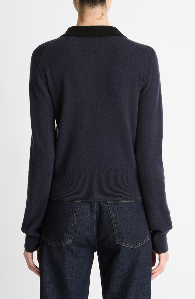 Vince Wool & Cashmere Blend Cardigan, Alternate, color, Night Marine/ Black