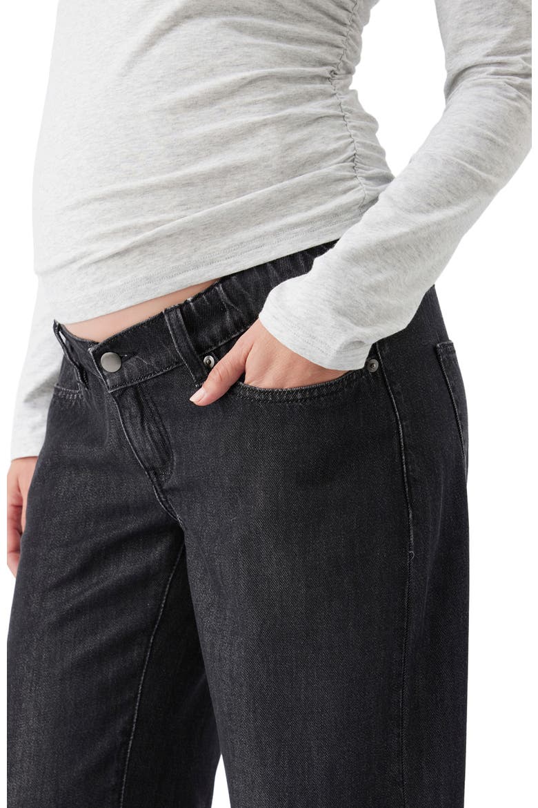 Billie Elastic Wide Leg Maternity Jeans, Alternate, color, Black