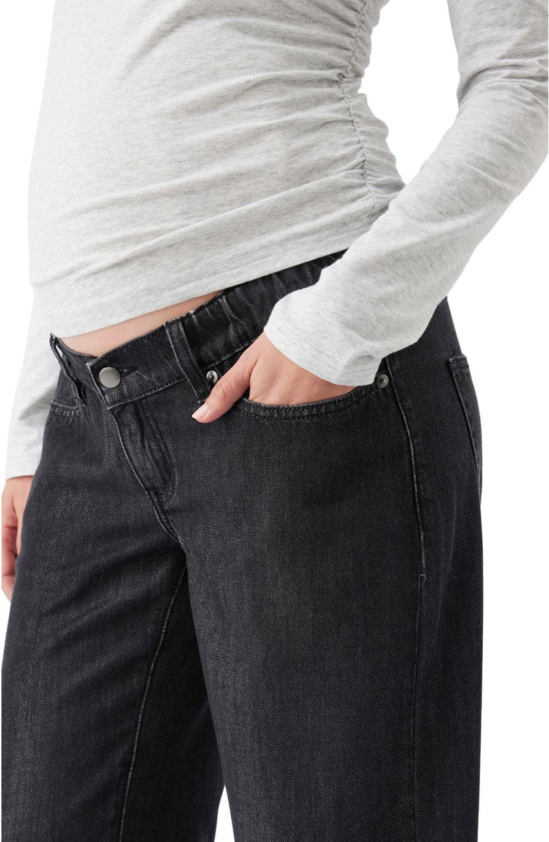 Ripe Maternity Billie Elastic Wide Leg Maternity Jeans, Alternate, color, Black