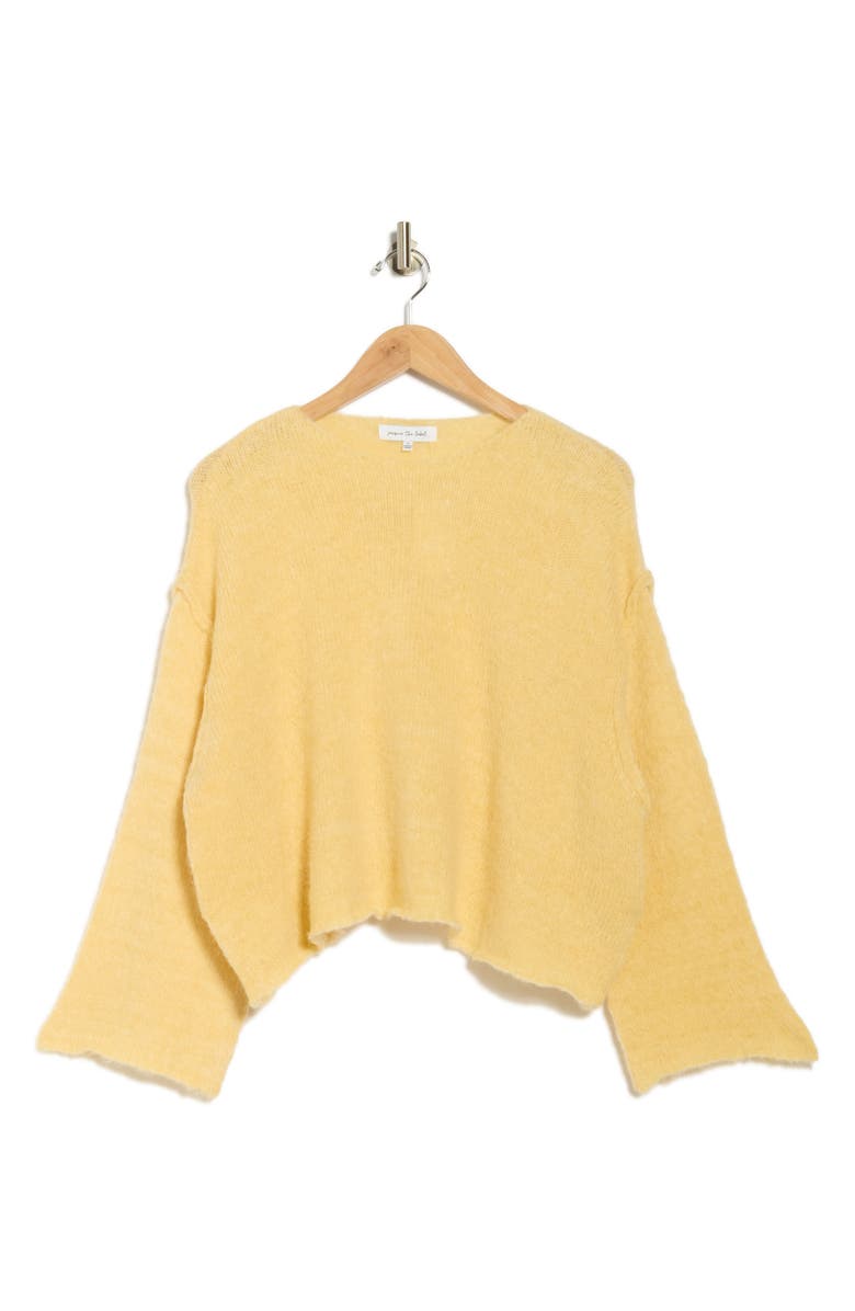 JACQUIE THE LABEL Regina Crop Sweater, Alternate, color, Butter Yellow