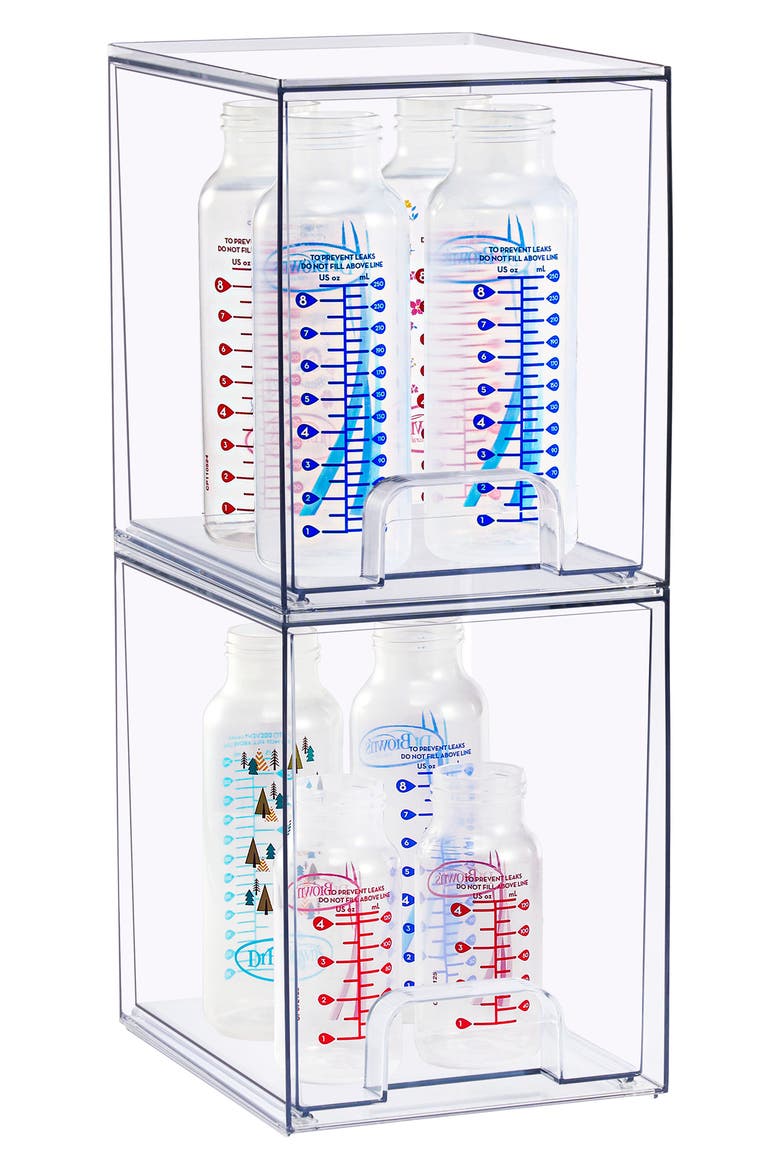 2-Piece Tall Stackable Clear Organizer Set, Alternate, color, NO COLOR