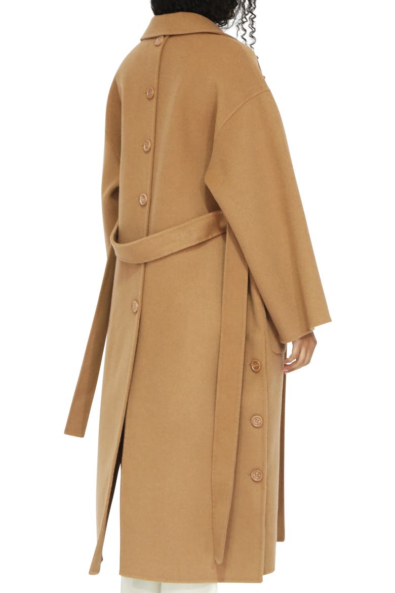 Wide Awake Split Hem Wool Blend Coat, Alternate, color, CAMEL