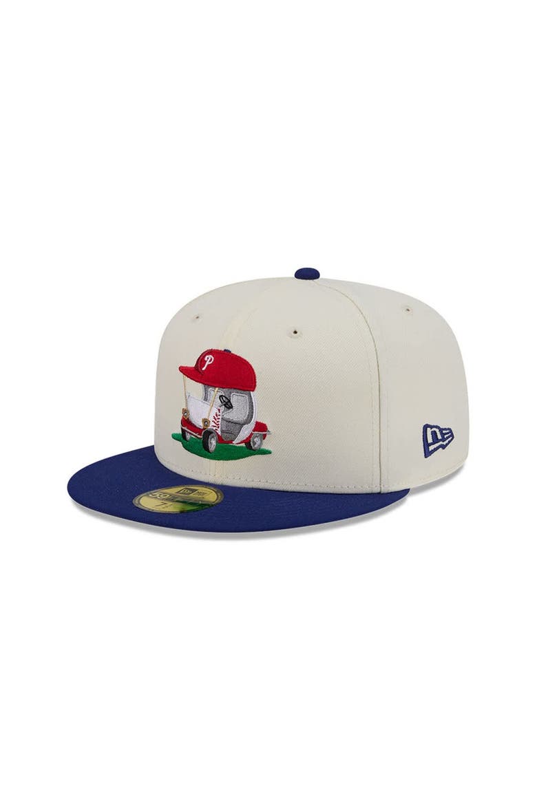 Men's New Era  Cream/Royal Philadelphia Phillies Bullpen Cart 59FIFTY Fitted Hat, Alternate, color, Cream