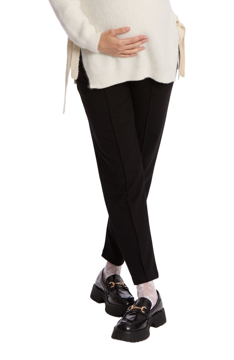Cache Coeur Clark Maternity Carrot Trousers, Alternate, color, Black