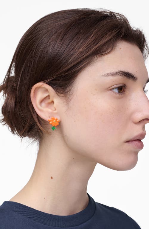 Marc Jacobs Stink Enamel Stud Earrings In Orange