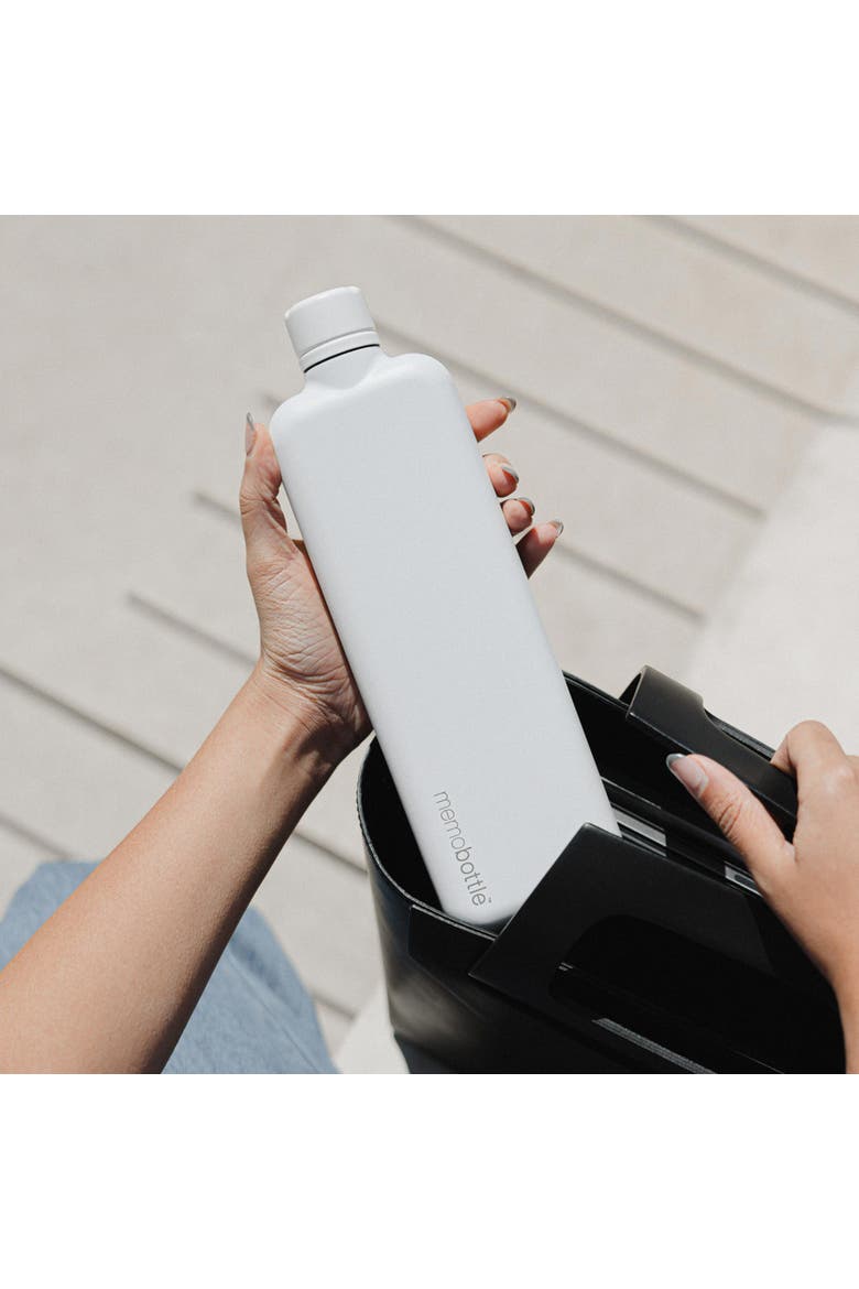 Slim Memobottle - Stainless Steel, Alternate, color, White