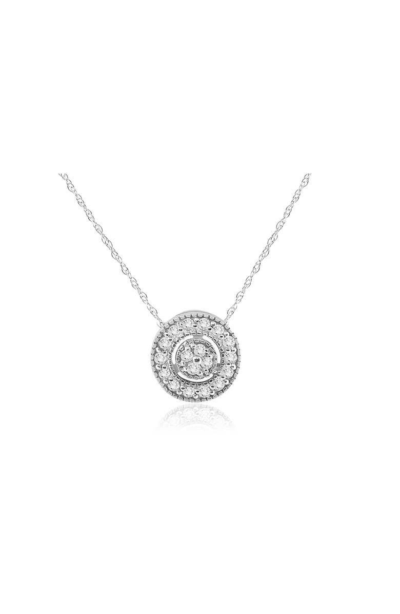 Bliss Diamond 1/4 ct Lab Grown Diamond Pave Halo Pendant Gold Womens Necklace, Alternate, color, 