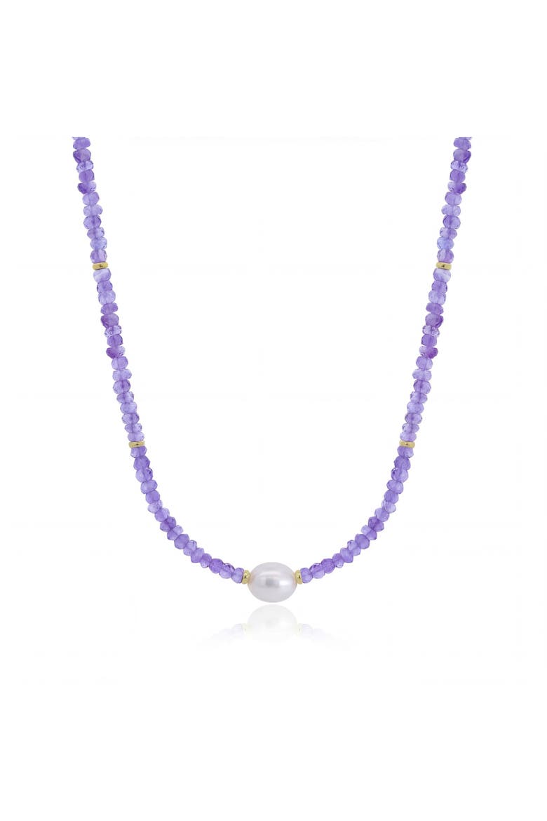 Tanzanite Bead Pearl Necklace, Main, color, Blue